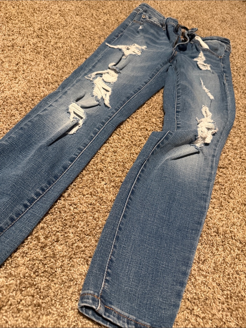Distressed Aeropostale high rise jeggings (8 short) - EUC!
